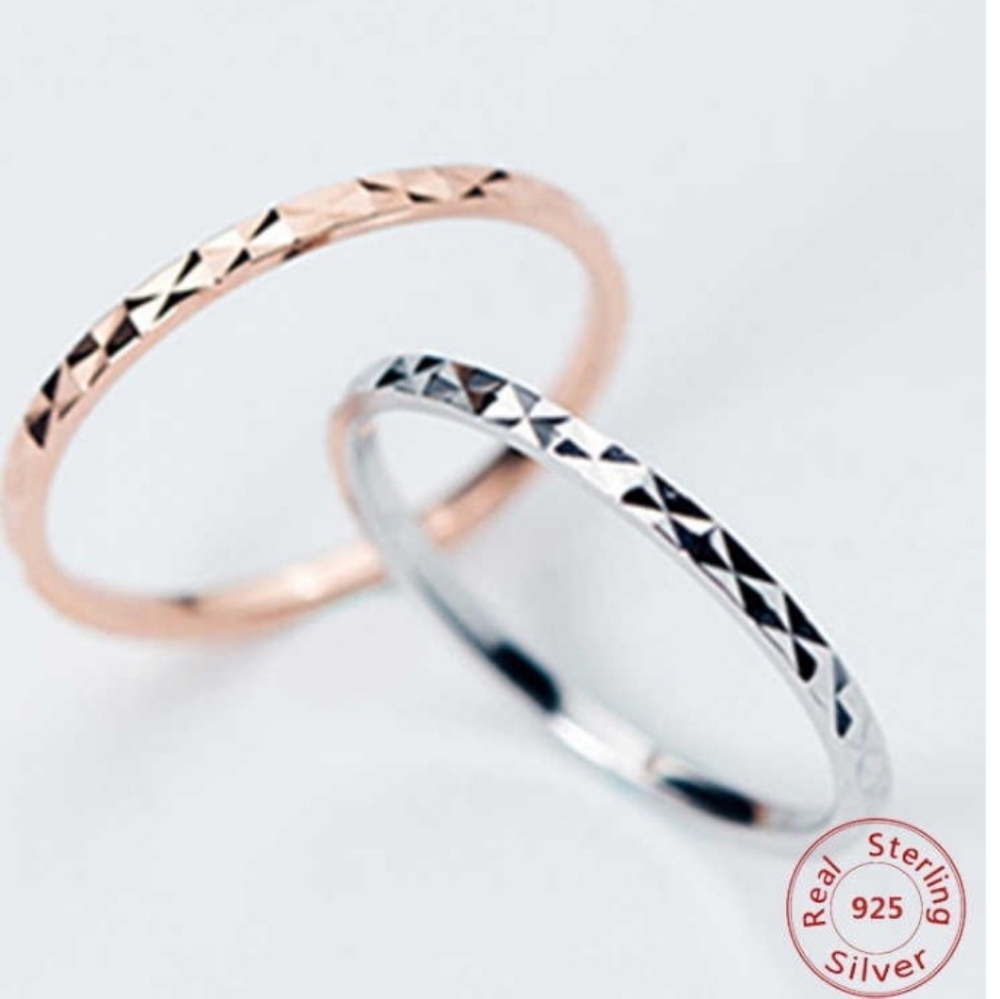 NEW 18k/.925 Rose Gold Dainty Stacking Midi Pinky Knuckle Ring - Picture 5 of 14